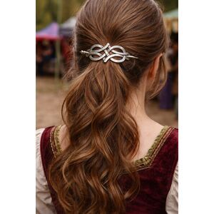 NWT Silver Tone Celtic Knot Hair Slide Barrette Ren Faire 2.5"